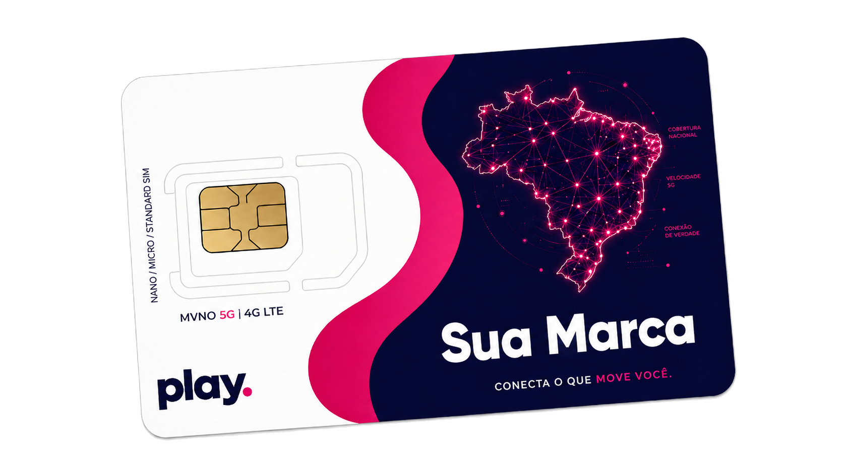 Chip e eSIM white-label da Play com a marca do provedor